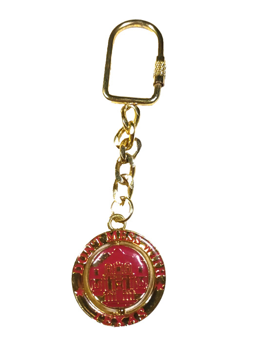 Unbranded Accessories - Don't Mess With Texas Spinner Keychain Gold Tone Red Alamo State Souvenir